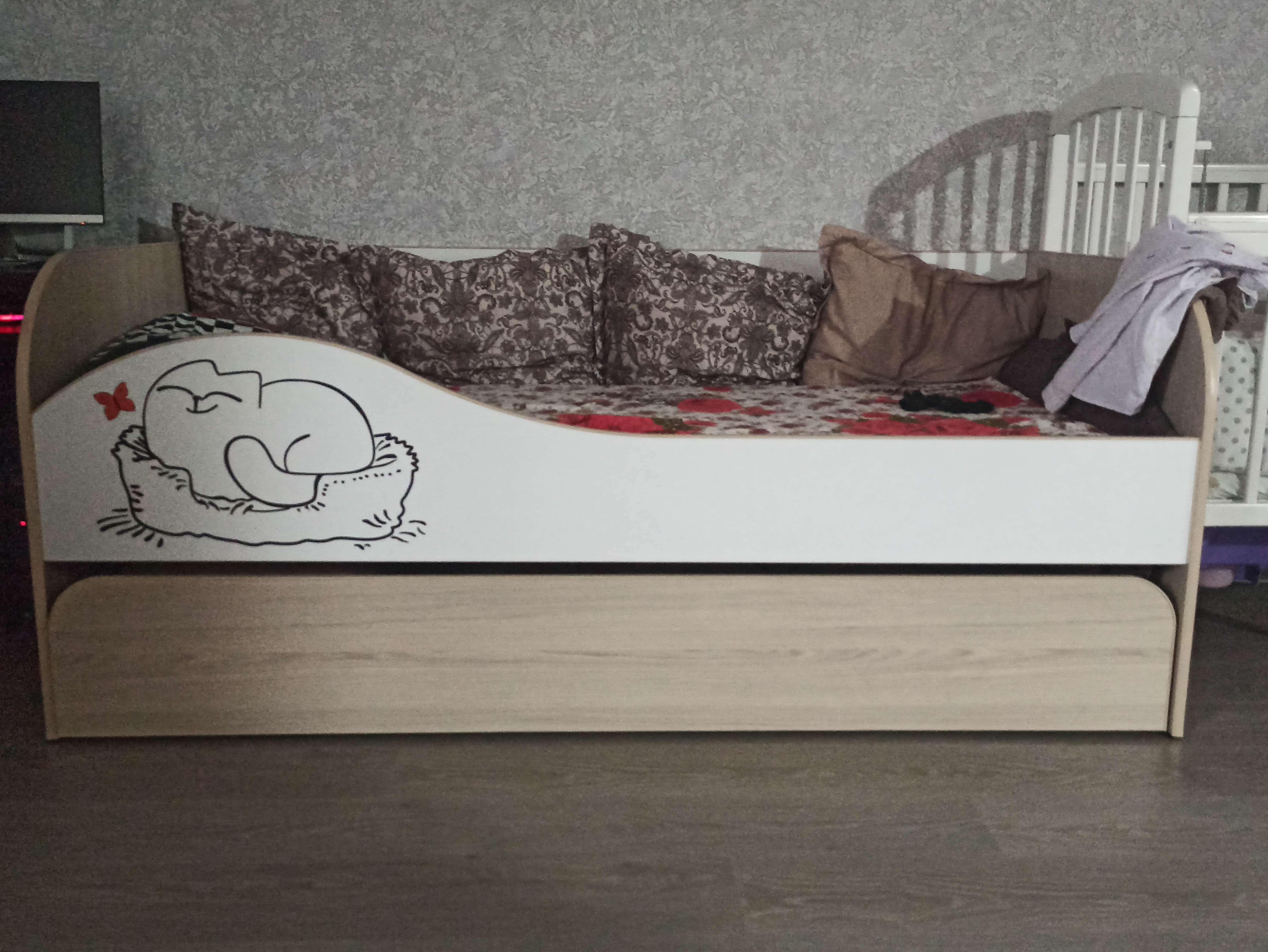 Фотография покупателя товара Кровать двухуровневая «Кот 900.1», цвет туя светлая / белый - Фото 1