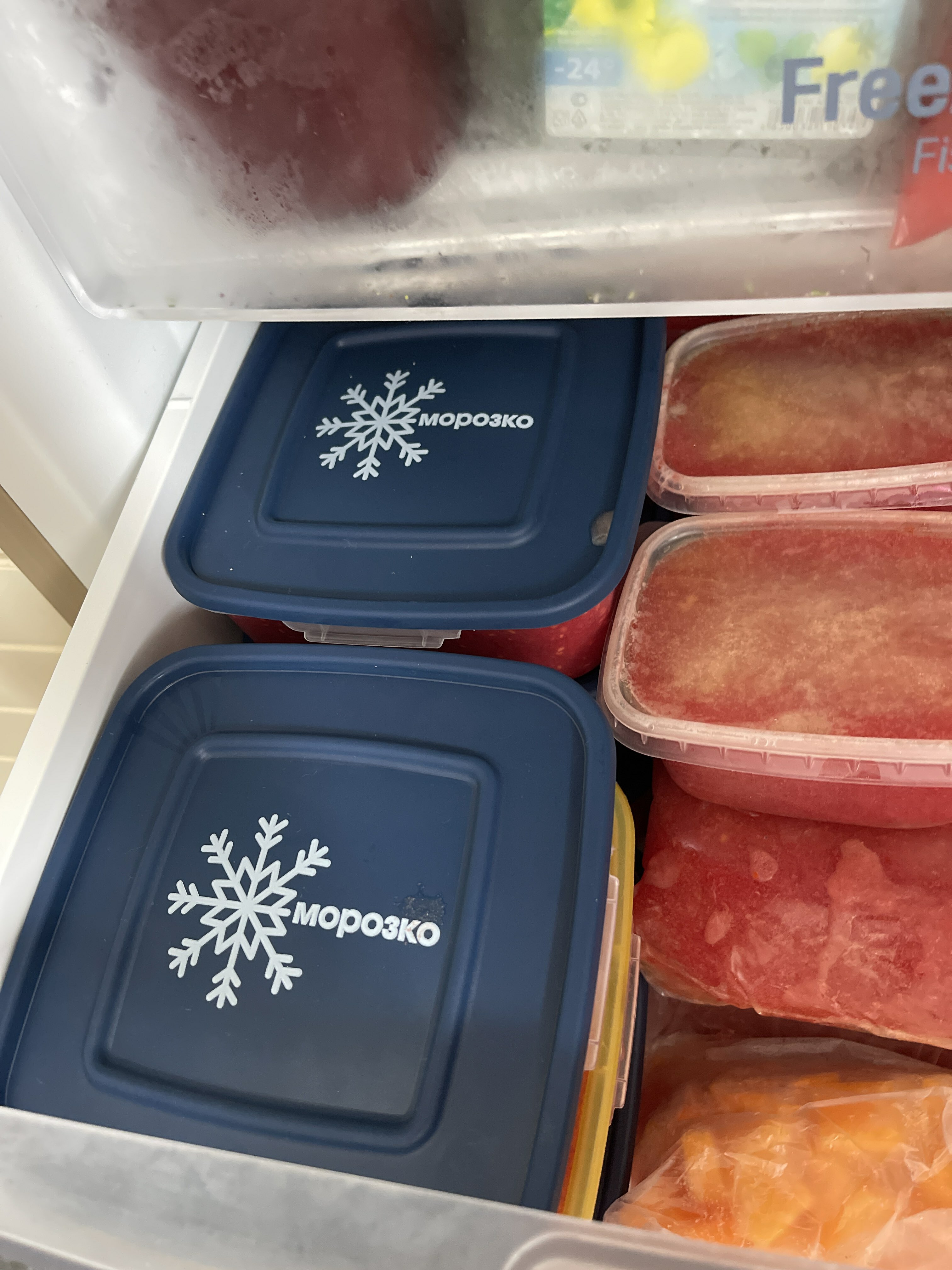 Фотография покупателя товара Набор квадратных контейнеров для замораживания продуктов «Морозко», 1 л, цвет МИКС - Фото 1