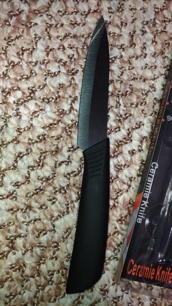 Фотография покупателя товара Нож кухонный керамический Magistro Black, лезвие 9,5 см, ручка soft-touch, цвет чёрный - Фото 1