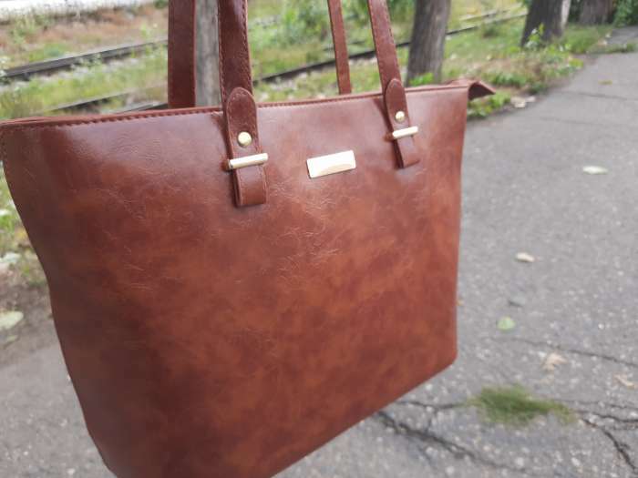 Фотография покупателя товара Набор сумок на молнии, цвет коричневый - Фото 3