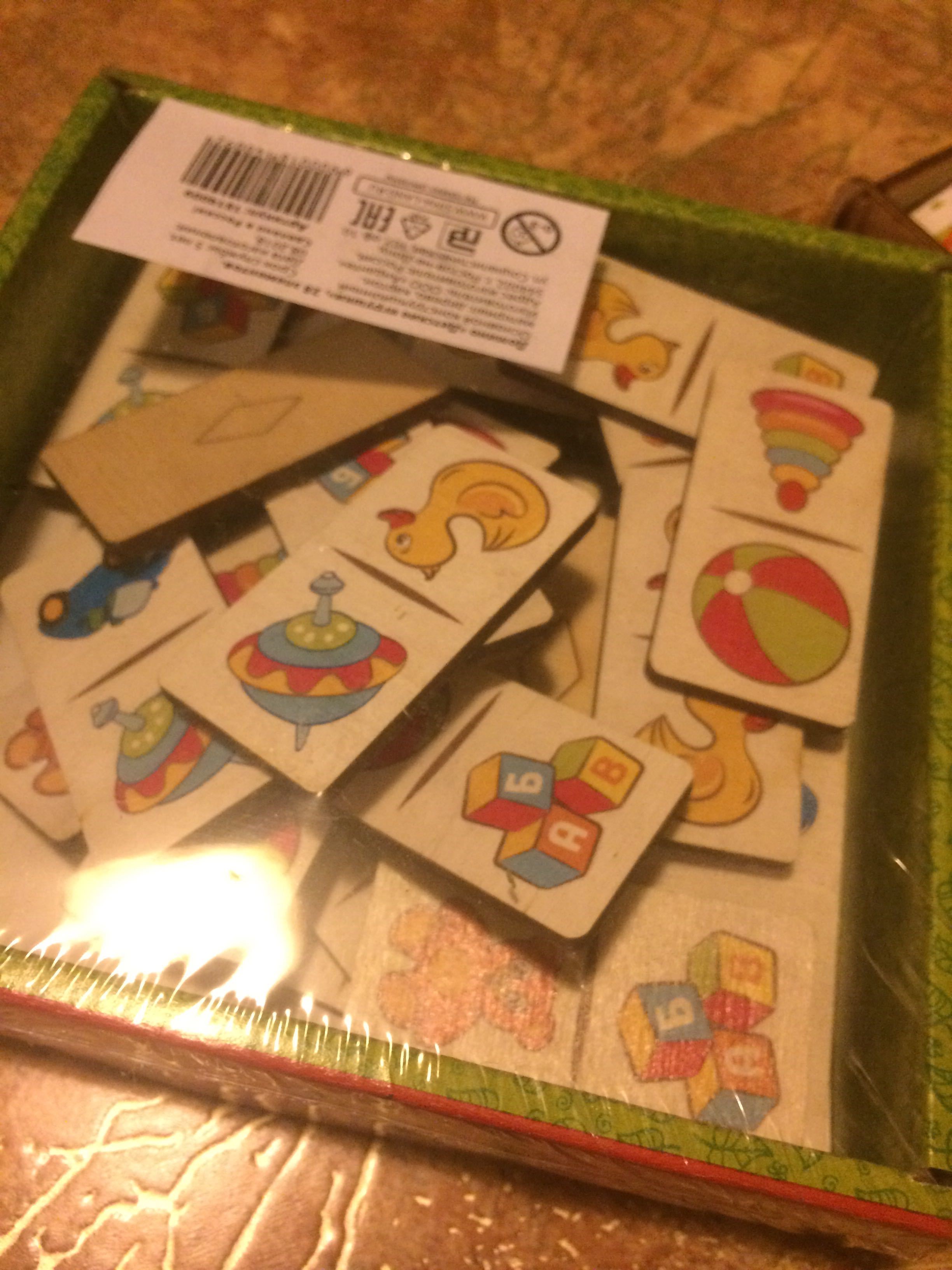 Фотография покупателя товара Домино «Детские игрушки», 28 элементов, размер плашки: 3х6х0.4 см - Фото 5