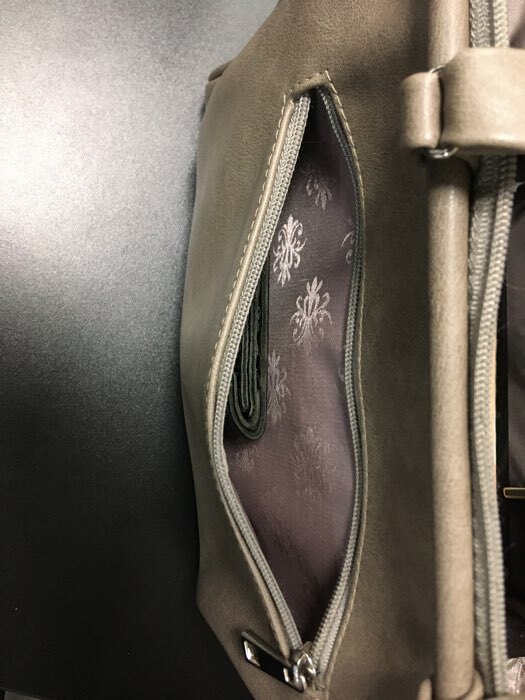 Фотография покупателя товара Сумка-саквояж TEXTURA на молнии, наружный карман, длинный ремень, цвет серо-бежевый
