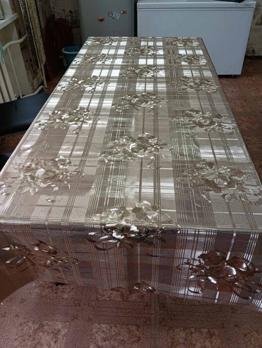 Фотография покупателя товара Клеёнка на стол на тканевой основе, ширина 137 см, рулон 20 метров, толщина 0,23 мм - Фото 4