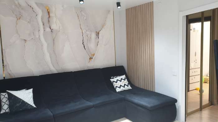 Фотография покупателя товара Угловой модульный диван «Холидей», механизм дельфин, микровельвет, цвет чёрный - Фото 1