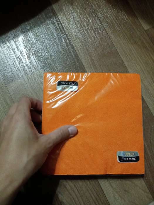 Фотография покупателя товара Салфетки бумажные New line FRESCO «Оранжевый», 2 слоя, 33*33 см, 20 шт.