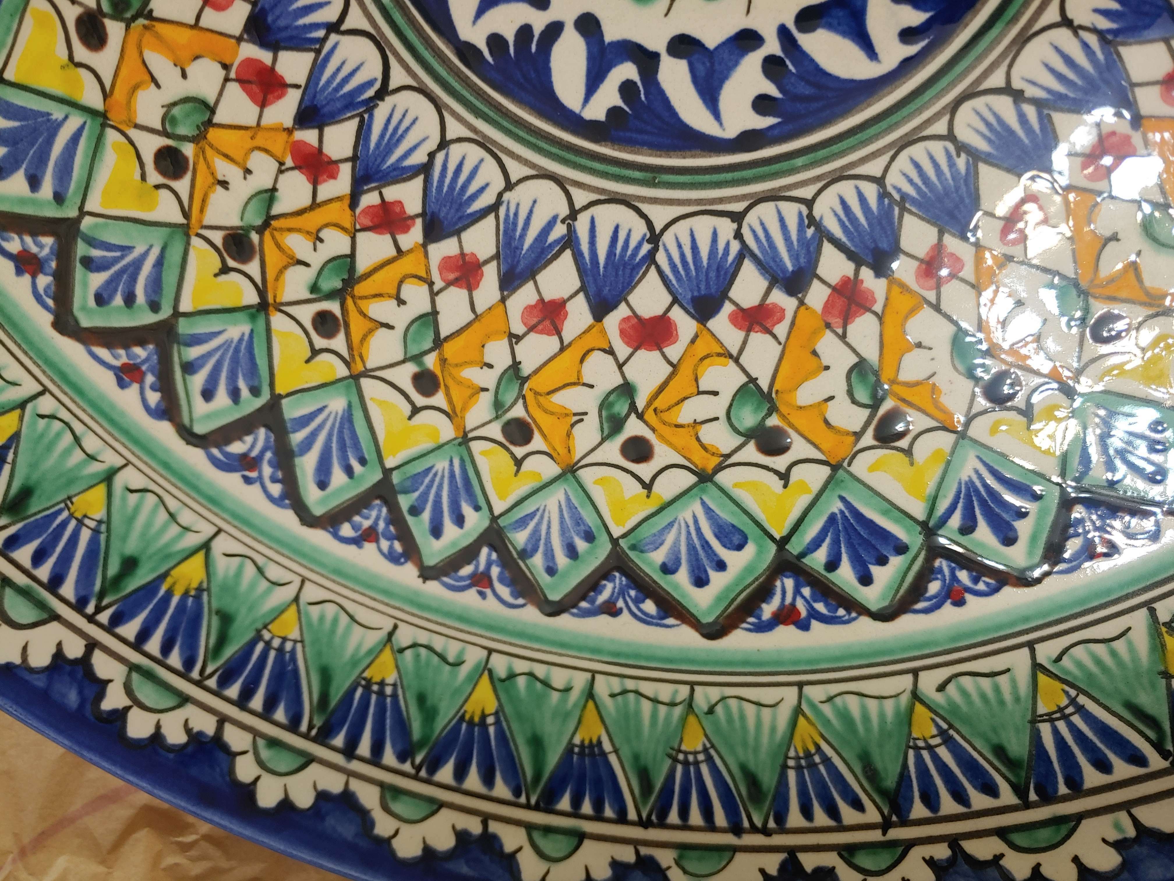 Фотография покупателя товара Ляган Риштанская Керамика "Узоры", 37 см, синий, микс - Фото 2