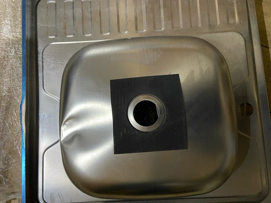 Фотография покупателя товара Мойка кухонная "Владикс", накладная, без сифона, 60х60 см, левая, нержавеющая сталь 0.4 мм