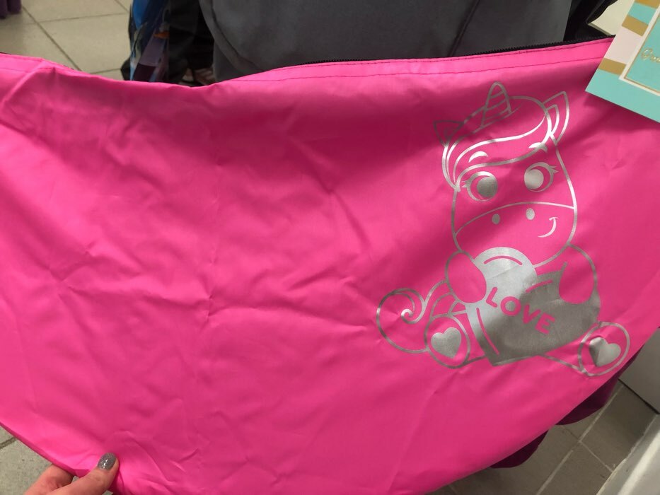 Фотография покупателя товара Чехол для обруча диаметром 70 см «Единорог», цвет розовый/серебристый - Фото 2