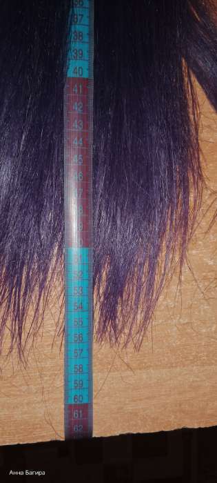 Фотография покупателя товара Хвост накладной, прямой волос, на резинке, 60 см, 100 гр, цвет русый/фиолетовый(#SHT24/SHT834) - Фото 3