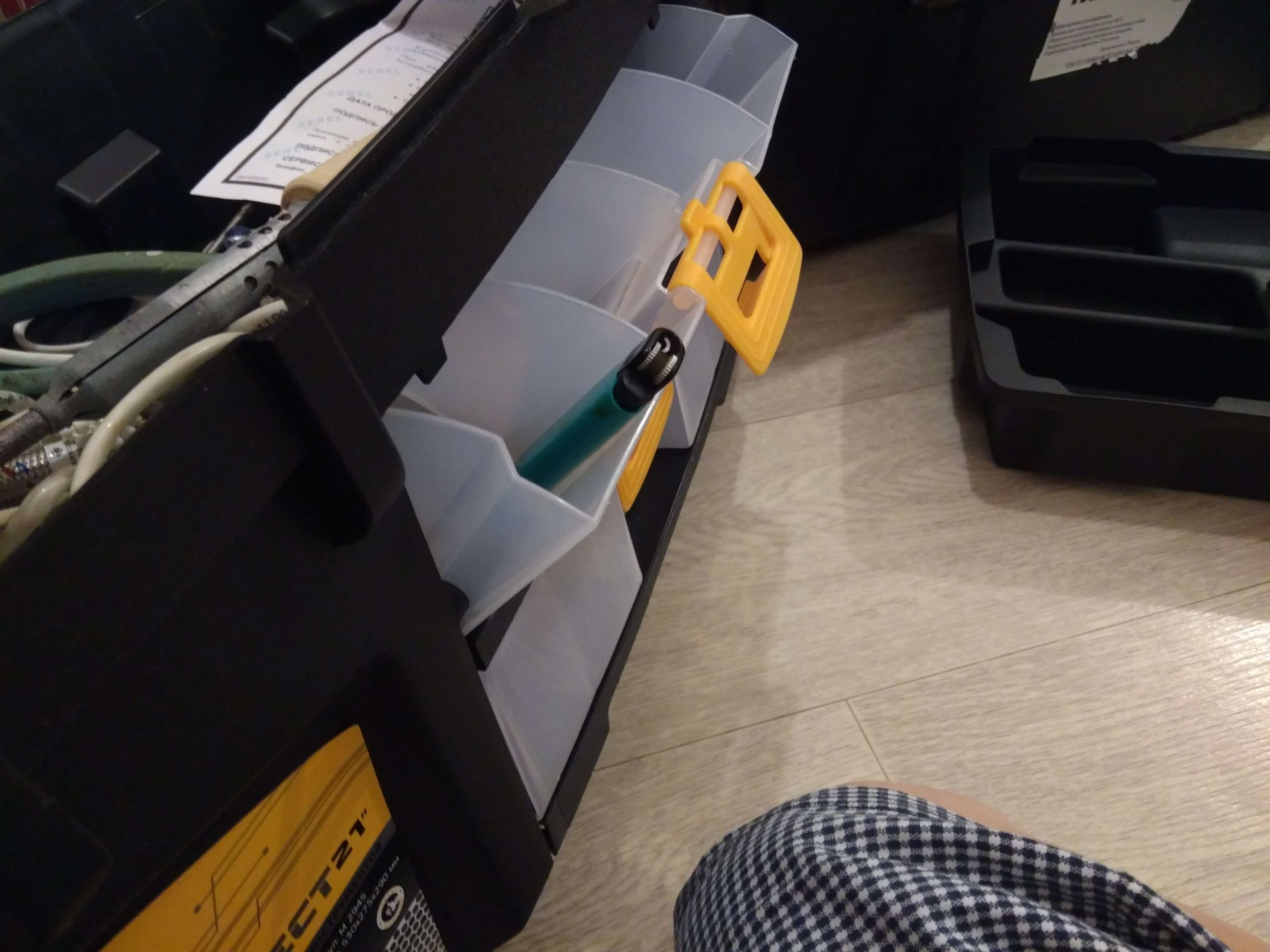 Фотография покупателя товара Ящик для инструментов 21' «Гефест», с двумя консолями и коробками, цвет черный