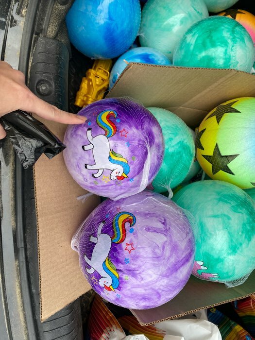 Фотография покупателя товара Мяч детский «Единороги», d=22 см, 60 г, цвет МИКС - Фото 6