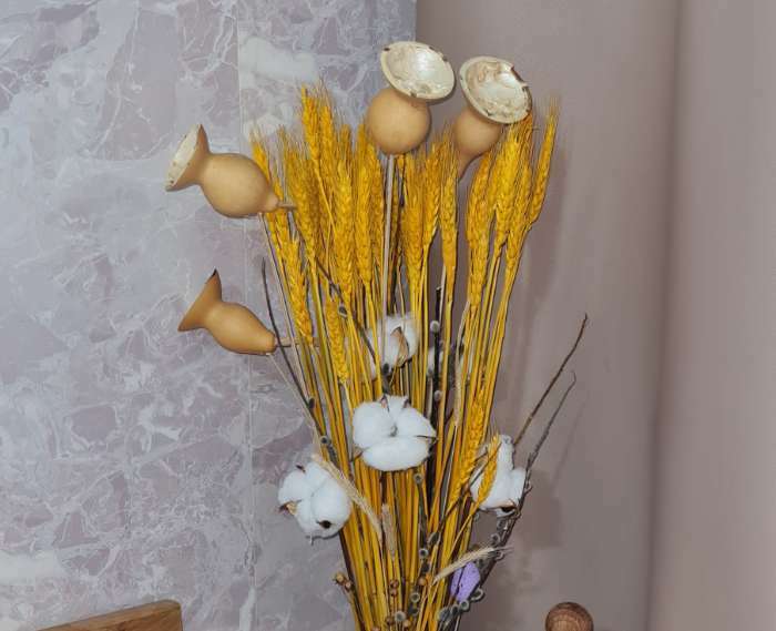 Фотография покупателя товара Декор сухоцвет "Хлопок" d-5 см, 30 см, белый - Фото 16