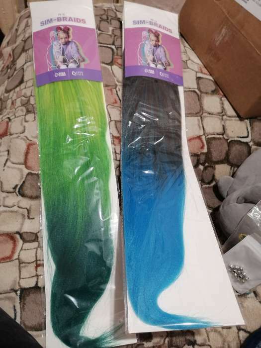 Фотография покупателя товара SIM-BRAIDS Канекалон трёхцветный, гофрированный, 65 см, 90 гр, цвет фиолетовый/сиреневый/пепельный(#FR-27) - Фото 32