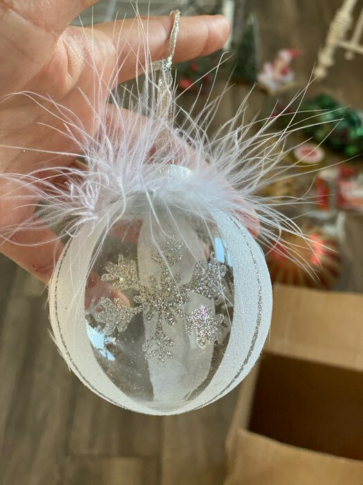 Фотография покупателя товара Ёлочные игрушки «Галатея снежинка», шары новогодние, d=8 см, 3 шт., серебристо-белый - Фото 7