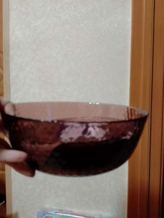 Фотография покупателя товара Салатник стеклянный «Идиллия», d=23 см, цвет лилак