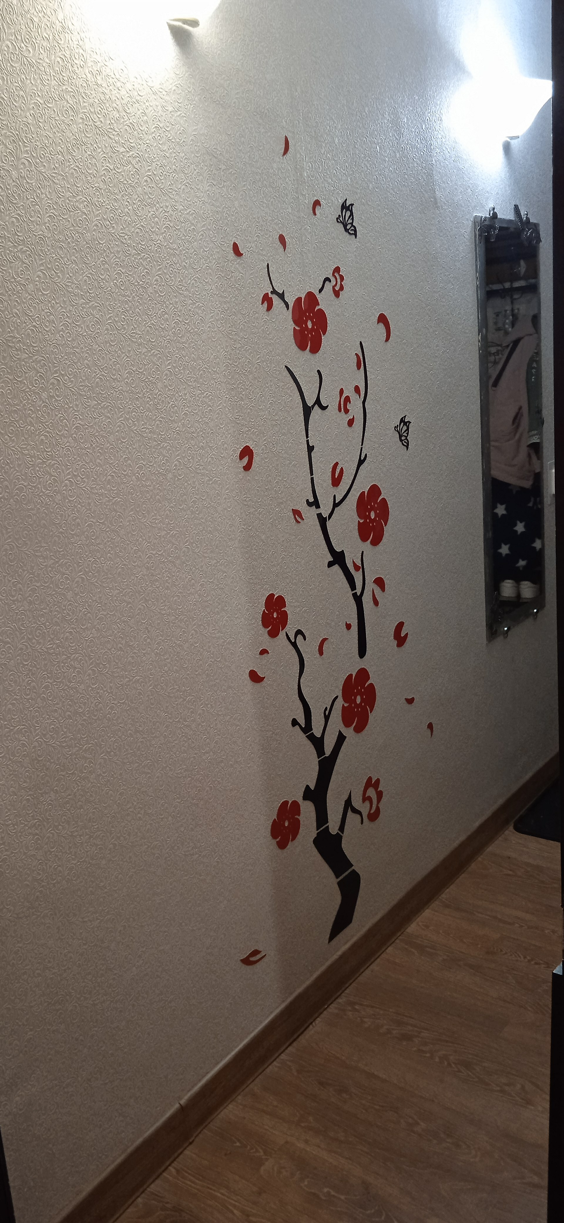 Фотография покупателя товара Наклейки интерьерные "Сакура", декор на стену, панно 150 х 45 см