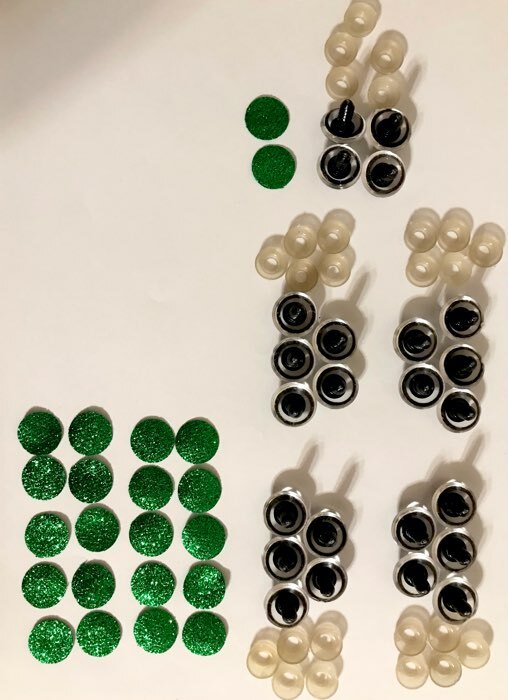 Фотография покупателя товара Глаза винтовые с заглушками, «Блёстки» набор 24 шт, размер 1 шт: 1,8 см, цвет зелёный - Фото 5