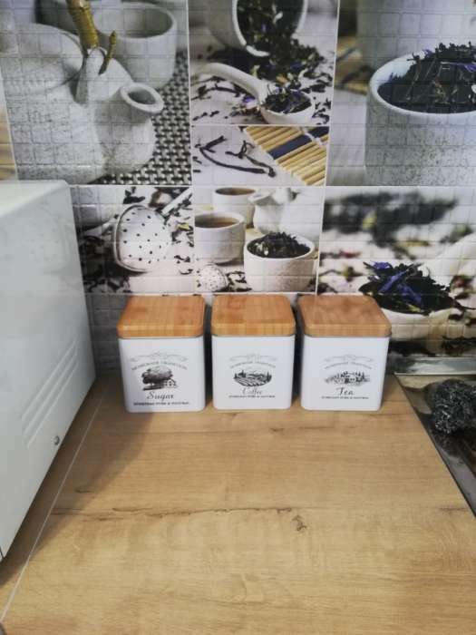 Фотография покупателя товара Банка для чая «Дом и поле», 12×10×10 см, цвет белый - Фото 3