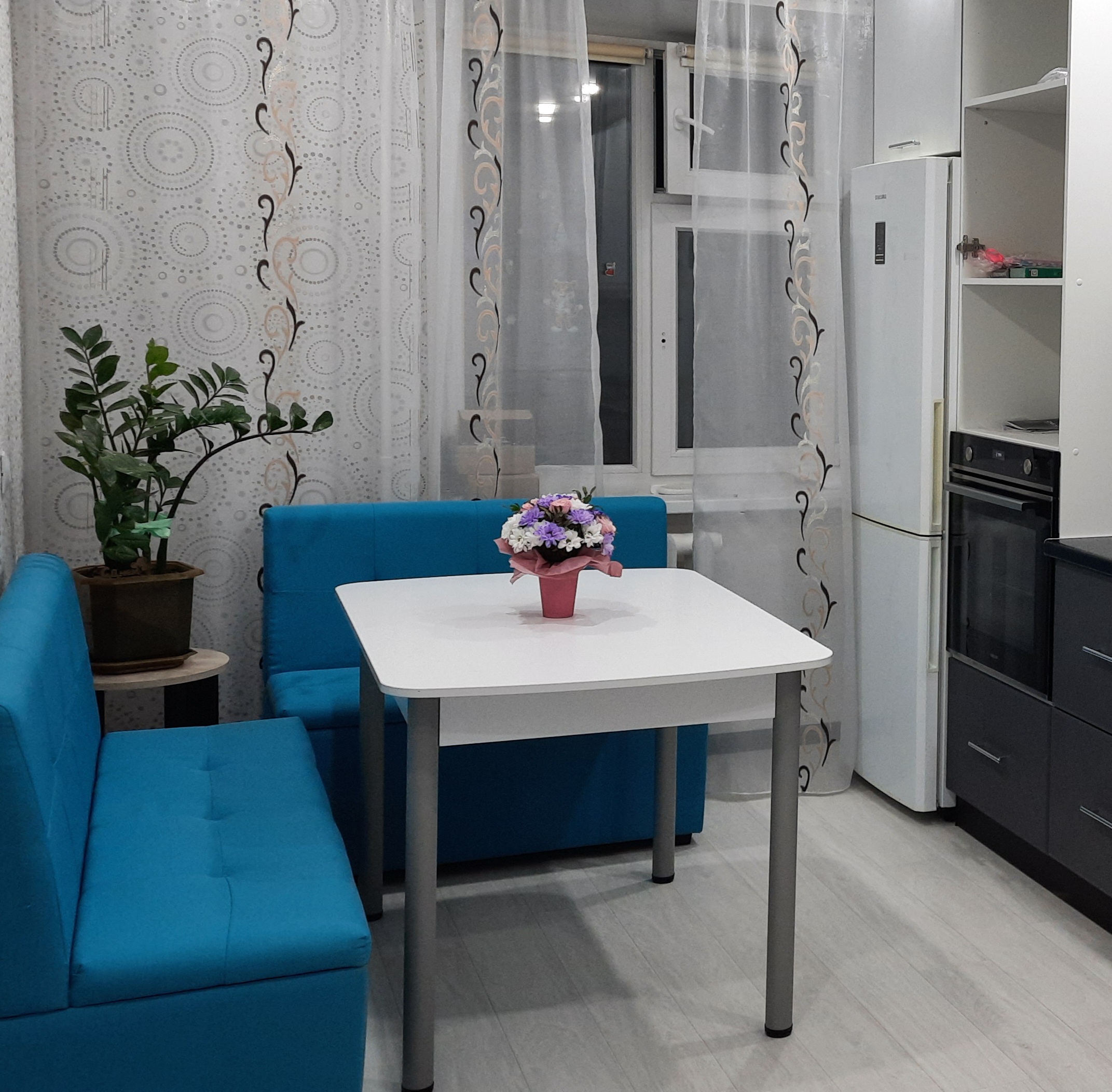 Фотография покупателя товара Стол кухонный раздвижной, 1200(1646) × 800 × 756 мм, цвет белый