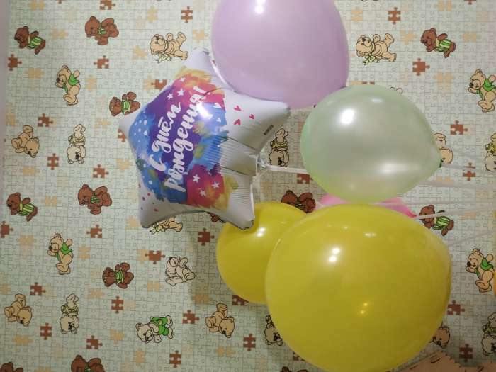 Фотография покупателя товара Букет из шаров «С днём рождения», звезда, латекс, фольга, набор 7 шт.