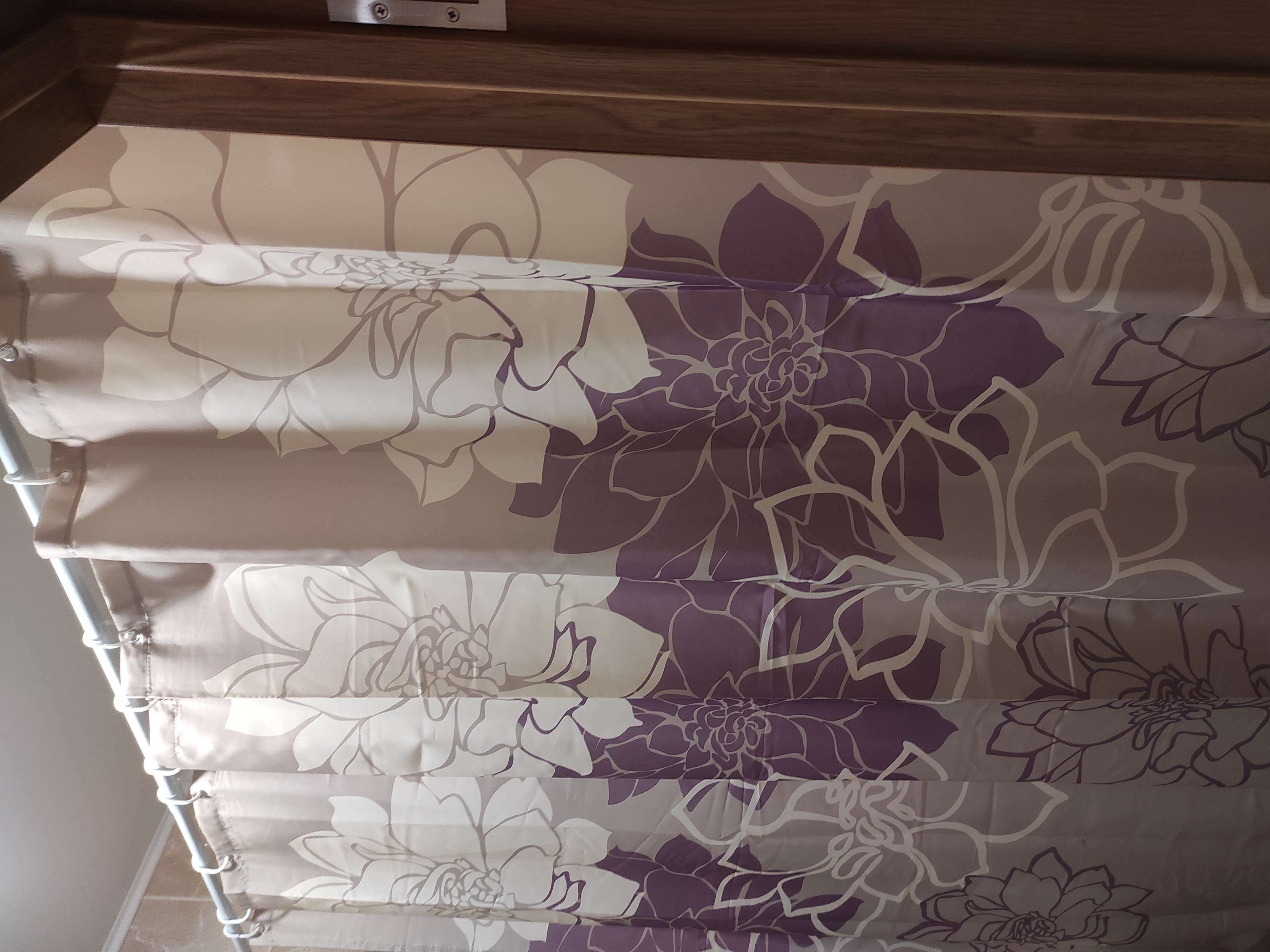 Фотография покупателя товара Штора для ванны Доляна «Большие цветы», 180×180 см, полиэстер, цвет сиреневый
