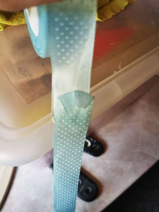 Фотография покупателя товара Лента атласная «Горошек», 25 мм × 23 ± 1 м, цвет голубой №103 - Фото 8