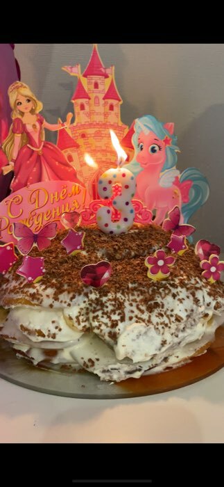 Фотография покупателя товара Свеча в торт на день рождения «Конфетти», цифра "7" , ГИГАНТ, 9 см - Фото 67