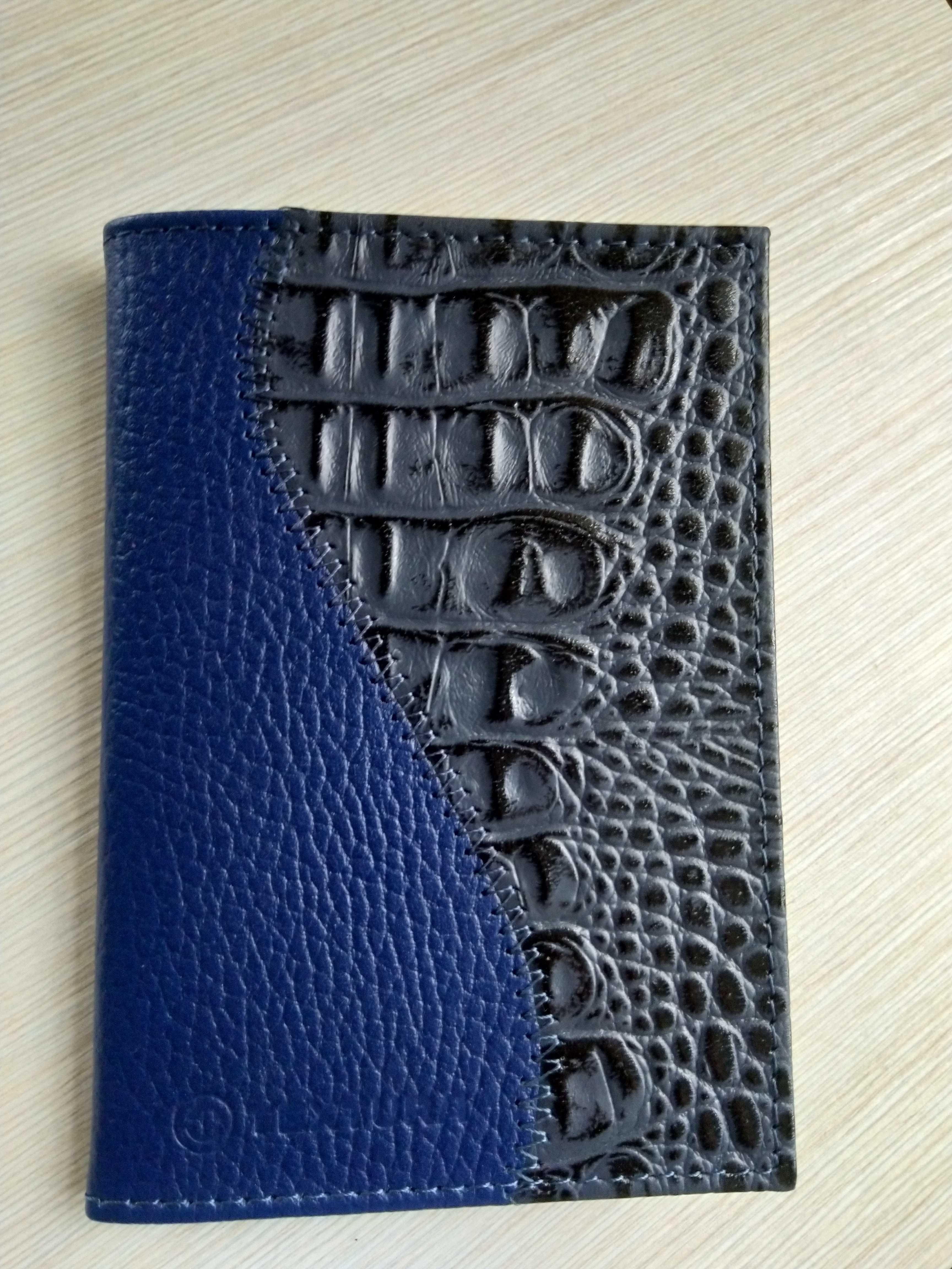 Фотография покупателя товара Обложка для паспорта, флотер/кайман, цвет синий - Фото 1