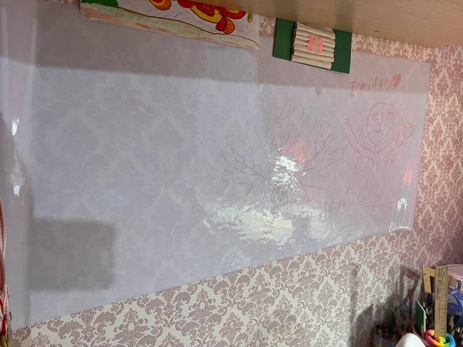 Фотография покупателя товара Доска-панель маркерная самоклеящаяся 45 х 100 см, BRAUBERG, белая, в рулоне - Фото 1