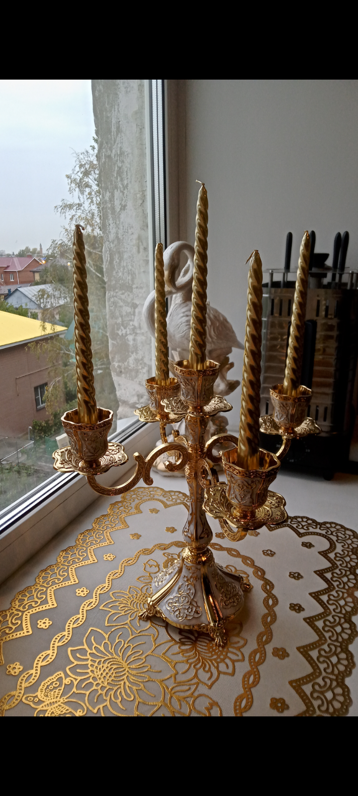 Фотография покупателя товара Набор Свечей античных, 1,9х 20 см, 6 штук, золотой металлик - Фото 10