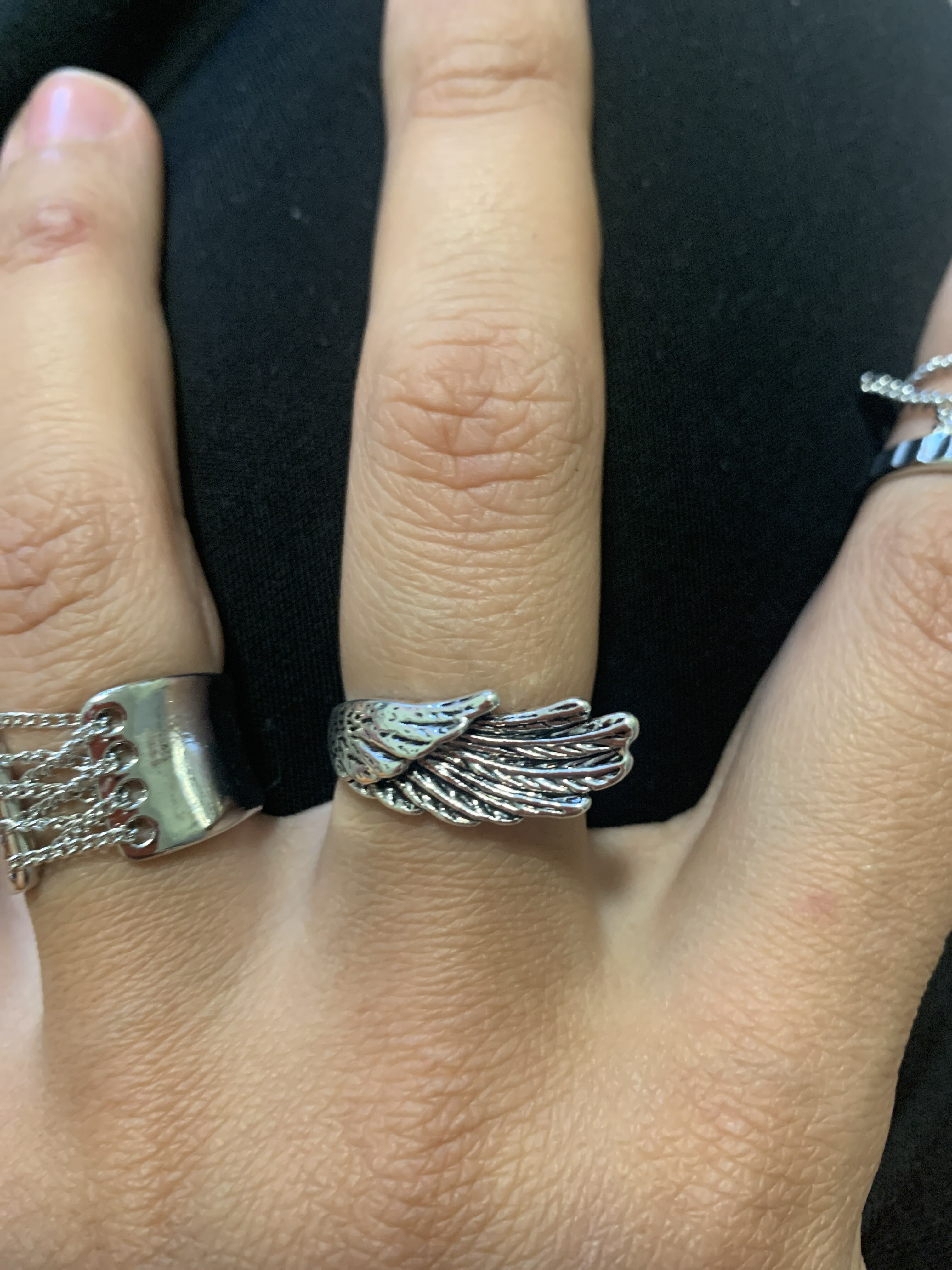 Фотография покупателя товара Кольцо «Перстень» крыло, цвет чернёное серебро, безразмерное - Фото 8