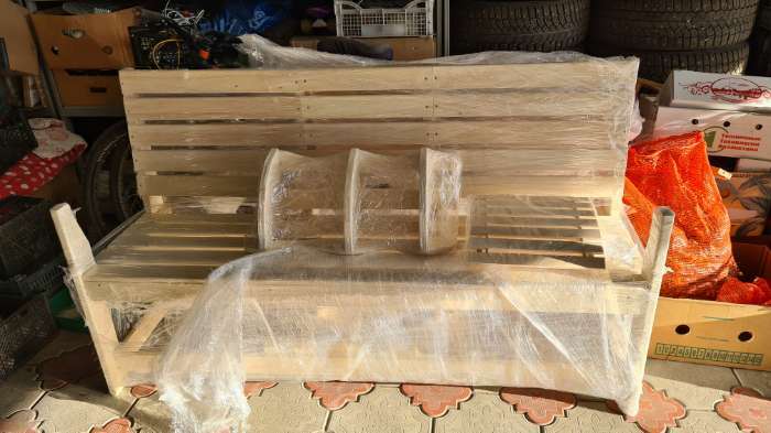 Фотография покупателя товара Скамейка, 160×60×90см, из липы, с выдвижным столиком, "Добропаровъ"