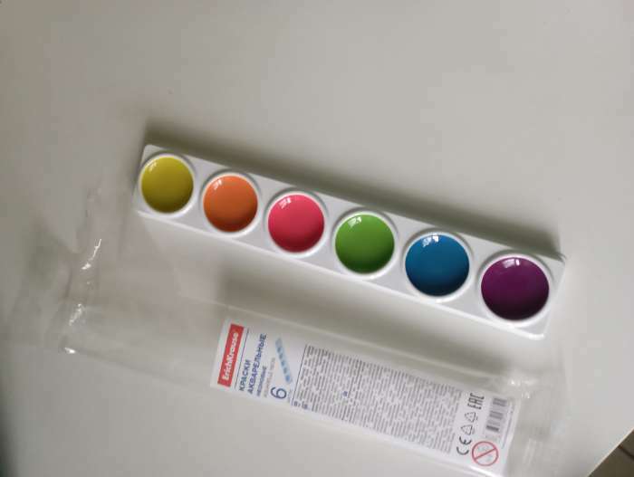 Фотография покупателя товара Акварель 6 цветов ErichKrause Basic Light Pack, неоновая, в мягком пластике, европодвес, без кисти - Фото 2