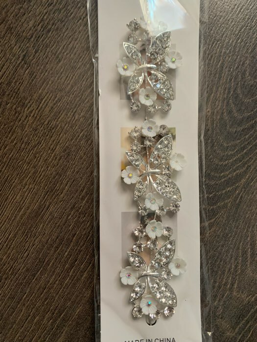 Фотография покупателя товара Аксессуар для волос "Глори" бабочки в цветах, 21 см, серебро