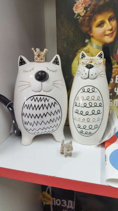 Фотография покупателя товара Сувенир керамика "Котик в очках с кучерявым животиком" 6,2х5,8х14 см - Фото 1