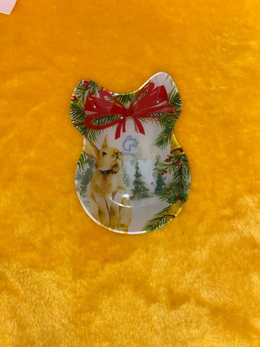Фотография покупателя товара Блюдо стеклянное сервировочное Доляна «Бант. Кролик в лесу», 18,5×13 см - Фото 1