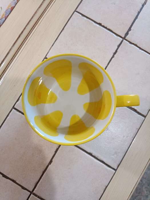 Фотография покупателя товара Кружка керамическая «Лимон», 420 мл, цвет жёлтый - Фото 3
