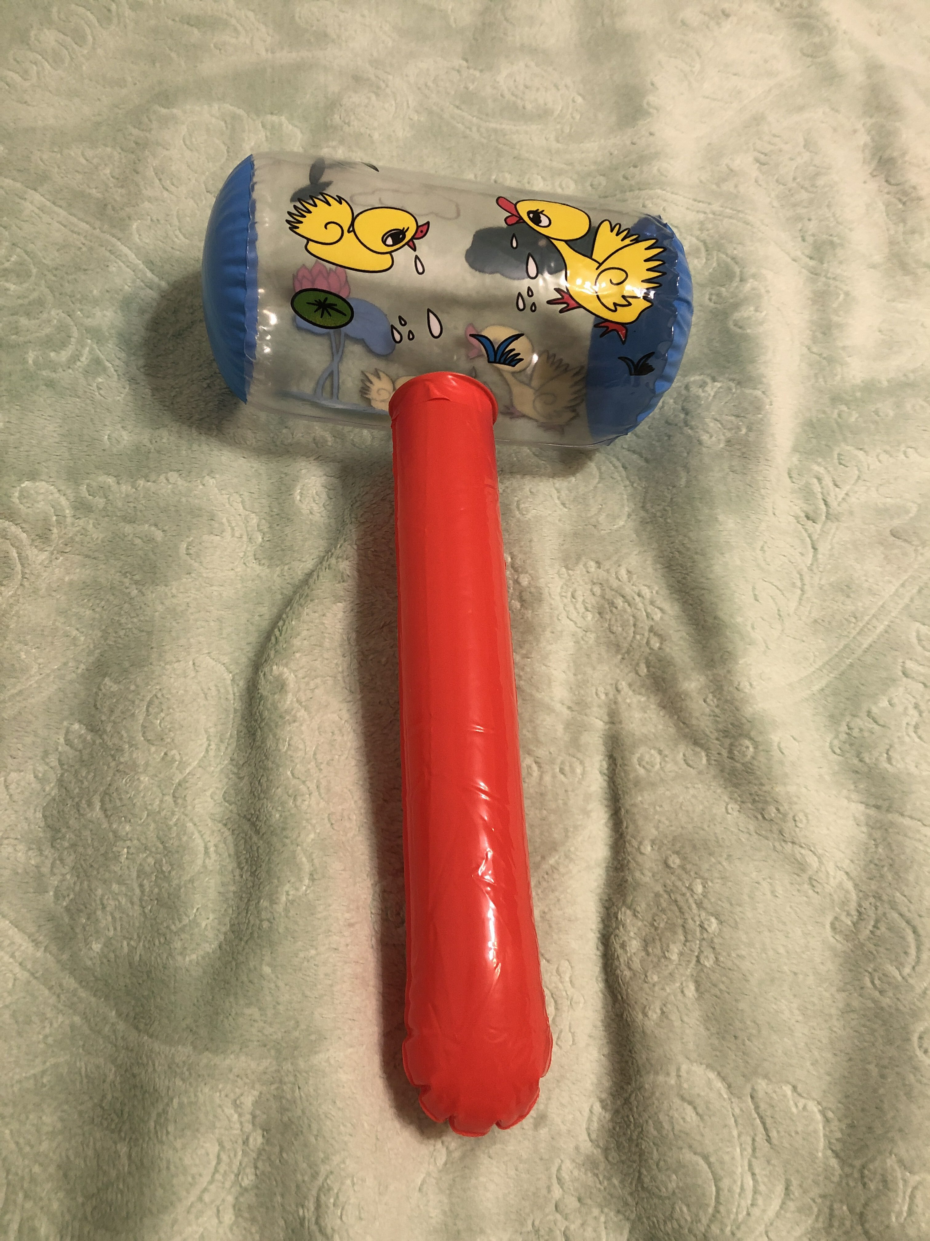 Фотография покупателя товара Игрушка надувная со звуком «Молоток» 30 см, цвет МИКС - Фото 2
