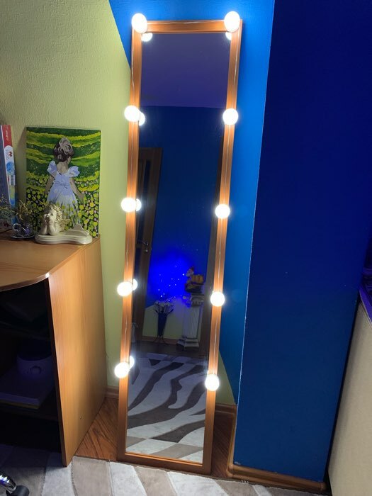 Фотография покупателя товара Комплект светодиодных ламп для подсветки зеркала, 10шт, контроллер, от USB, 3000 - 6500К - Фото 2