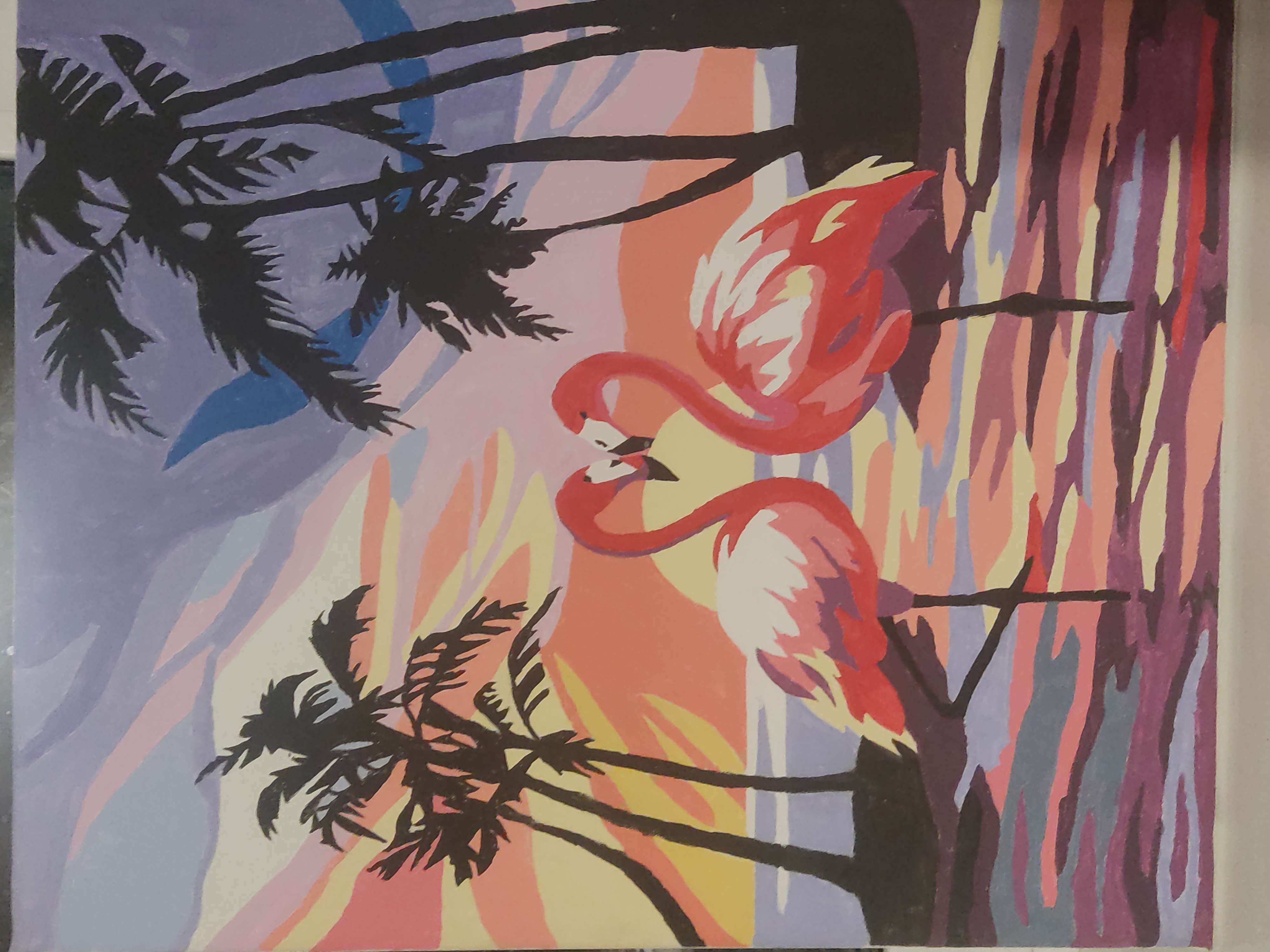 Фотография покупателя товара Картина по номерам на холсте с подрамником «Фламинго на закате», 40 х 50 см - Фото 1