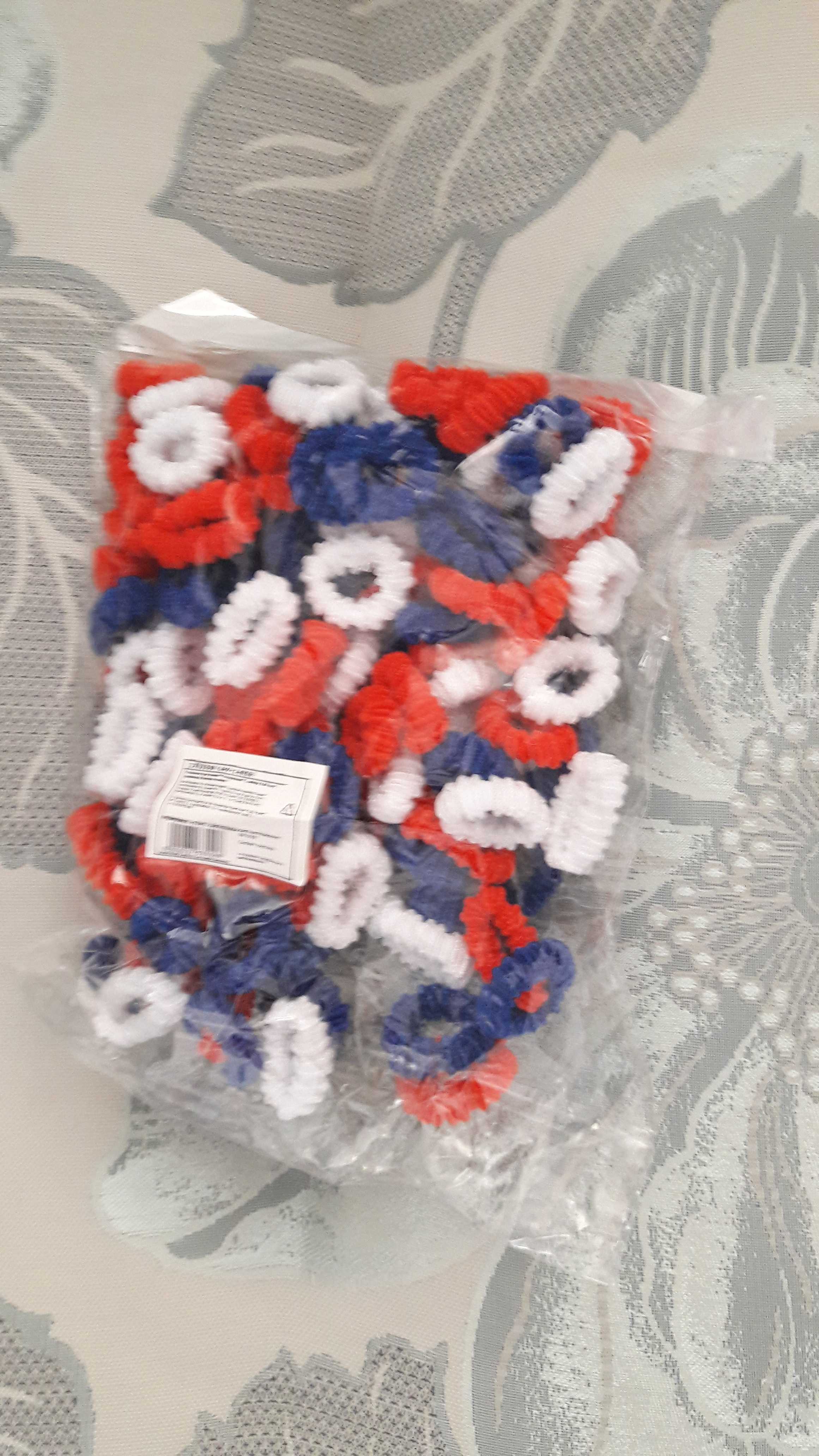 Фотография покупателя товара Резинка для волос "Махрушка" (набор 144 шт) красные, белые, синие - Фото 6