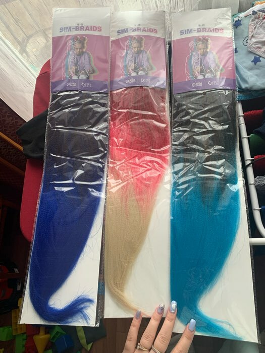 Фотография покупателя товара SIM-BRAIDS Канекалон двухцветный, гофрированный, 65 см, 90 гр, цвет молочный/русый(#FR-13) - Фото 25