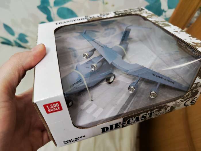 Фотография покупателя товара Самолет металлический «Воздушные силы», инерционный, 1:500 - Фото 2