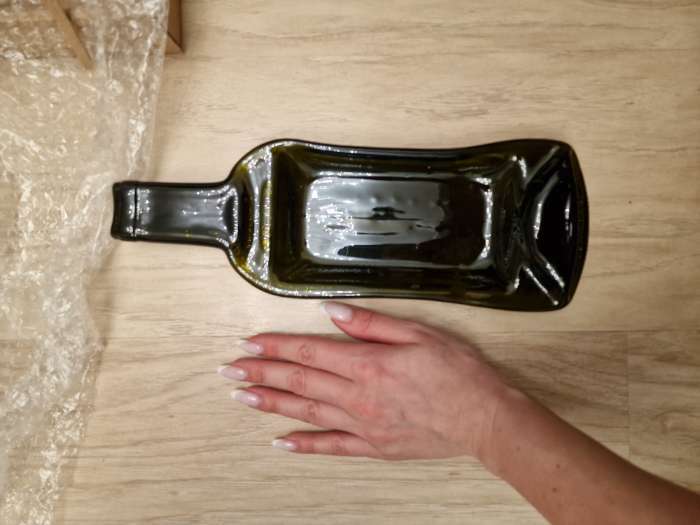 Фотография покупателя товара Тарелка из бутылки «Селена», стеклянная, 30×15,5 см - Фото 4
