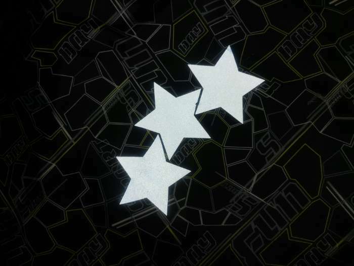 Фотография покупателя товара Светоотражающая термонаклейка «Звезда», 5 × 5 см, 5 шт, цвет серый
