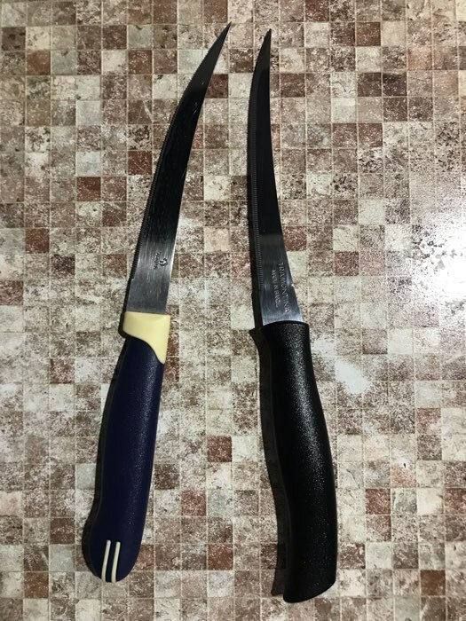 Фотография покупателя товара Нож кухонный «Мультиколор», овощной, лезвие 12 см, с пластмассовой ручкой, цвет синий - Фото 1