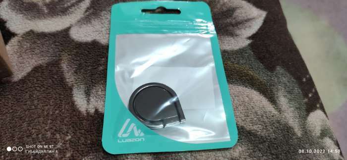 Фотография покупателя товара Держатель-подставка с кольцом для телефона LuazON, в форме "Капли воды", серый