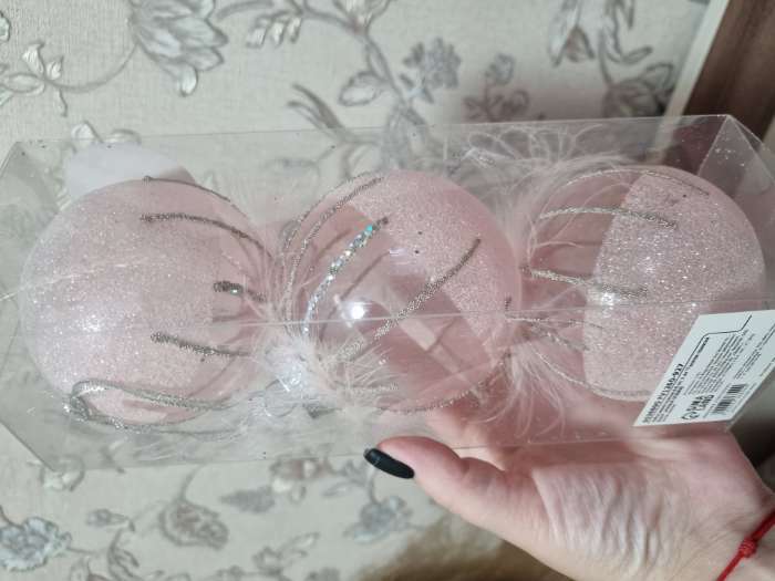 Фотография покупателя товара Ёлочные игрушки «Галатея снежинка», шары новогодние, d=8 см, 3 шт., серебристо-белый - Фото 4