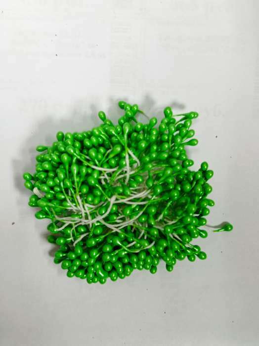 Фотография покупателя товара Тычинки для цветов "Капельки глянец зелень" набор 300 шт длина 6 см - Фото 4