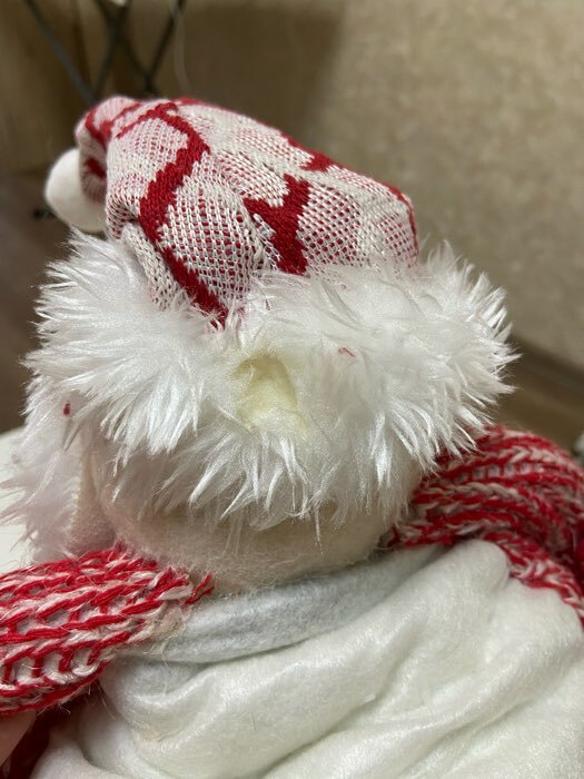 Фотография покупателя товара Мягкая игрушка "Дед Мороз в пышной шубе" 19*55 см (в сложенном виде 37 см), красно-белый